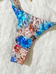 Elavelle Springbreak Women's Random Print Spaghetti Strap Sexy Bikini Swimwear Set, Summer Beachwear Outfits - Multicolor - View 6