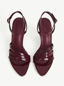 CUCCOO CHICEST 新款春夏户外女士高跟性感凉鞋，时尚细带罗马鞋，适合派对、复活节庆祝活动 - 棗紅 - 查看 2