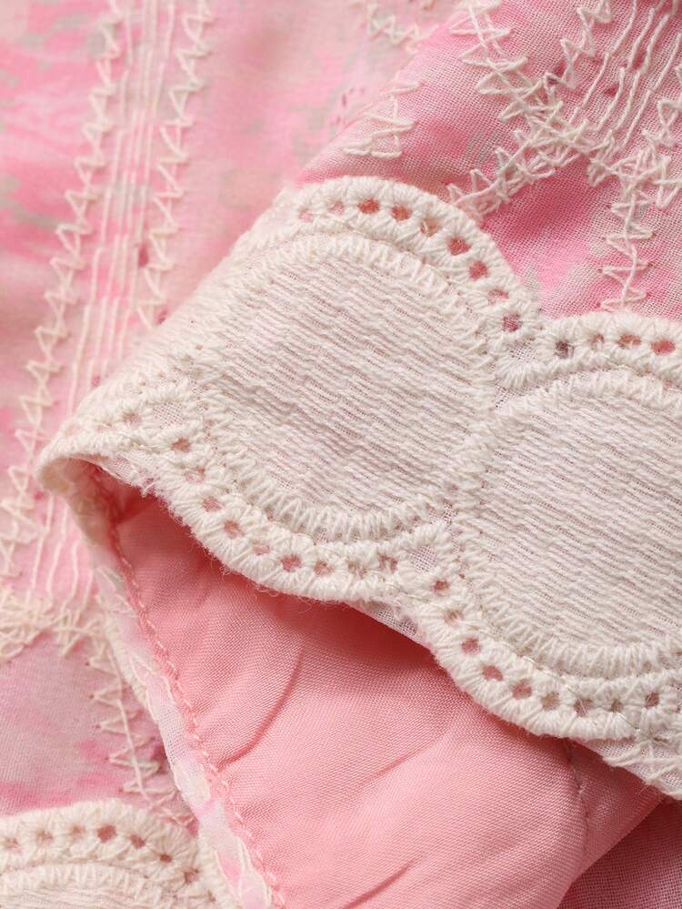 Women's Elegant Embroidered Blouse And Skirt 2 Pieces Set, Summer