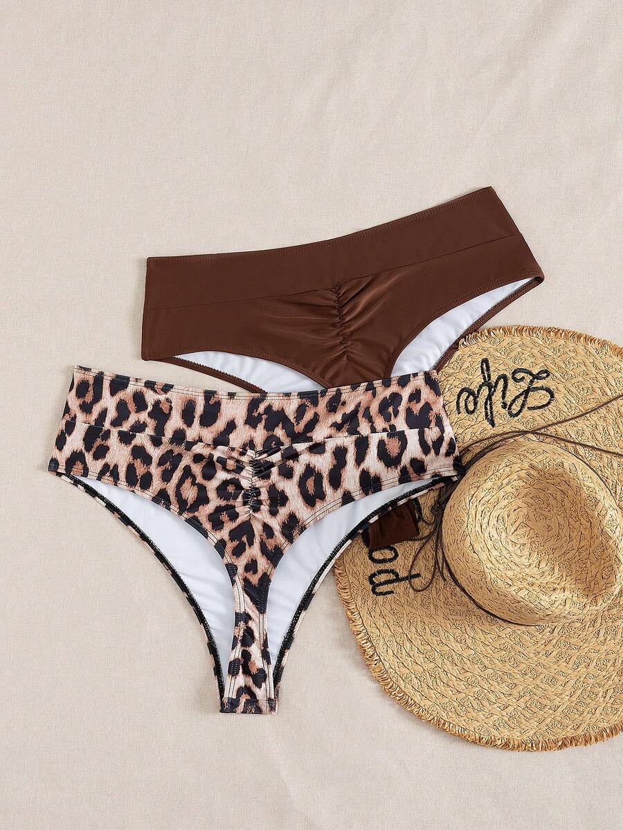 Swim Vcay 2026 Plus Size Women Ruched Bikini Bottom For Beach Vacation - Multicolor - View 1