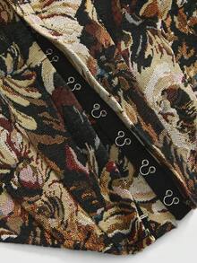 ROMWE Fairycore Top a bustier con laccio in tessuto jacquard floreale in stile retrò, romantico e cottagecore per le donne - Castano - Visualizzare 4