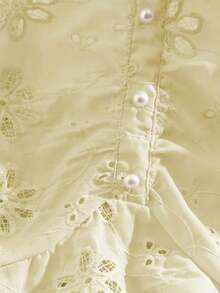 GlowEve Women's Embroidered Hollow-Out Vacation Shirt - Yellow - View 5