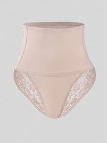 NudeFit Pantalones de mujer con parches de encaje de alta elasticidad para estilizar la figura - Albaricoque - Ver 6