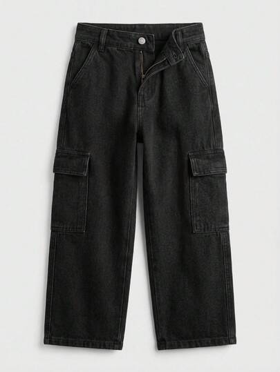 Jeans Rectos Cargo de Mezclilla para niño  – Corte Clásico | Tiro Medio | Estilo Casual