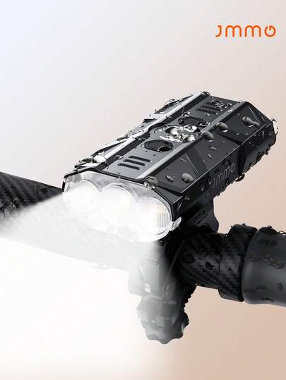 JMMO Bike Light Front 1000 Lumens USB-C 5200mA Rechargeable Battery Easy Installation With 5 Light Modes For Night Riding