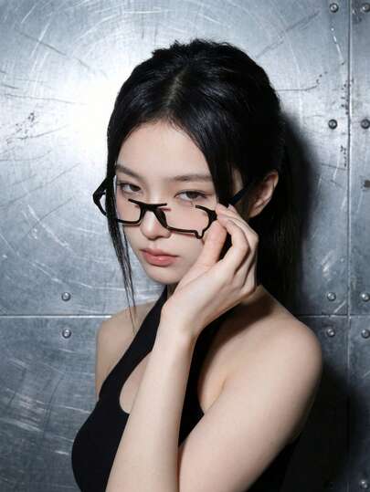 Joivida Y2K Fashion Tear Drop Half-Rim Glasses Anime Cosplay Decorative Frames Popular Minimalist Sleek Frames Unique Retro-Inspired Design Lightweight Comfortable Breathable Ideal For Daily Outfits Convention Events Photo Sessions & Gift Giving Enhances Face Shape For A Slimmer Look Versatile Sweet & Edgy Style For All Occasions