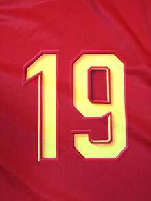 Palasendo Camiseta de protección solar de manga corta con estampado de dígitos para hombres - Rojo - Ver 6