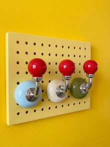 Joivida Cute Round & Heart-Shaped Magnetic Hooks, Heavy-Duty Damage-Free Magnet Hangers, Solid Wood Circular Fridge Magnets Decorative Hooks, Multi-Purpose Storage Organizers For Front Door, Entryway, Kitchen & Bathroom - Multicolor - View 5