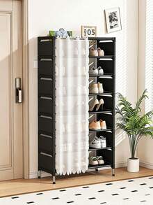 Adjustable 4/6/8 Tier Metal Shoe Rack - Tool-Free Assembly, Space Saving, Suitable For Entryway, Dorm And Closet | Sturdy Multi-Layer Sneaker Storage Rack, Unisex | Slim Modern Design, White/Black - Holds 12-24 Pairs Of Shoes | Non-Slip & Rust-Proof - Perfect For Apartments And Small Spaces! - Multicolor - View 15