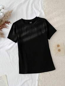 Tseoso Bộ 2 áo lót tay ngắn cổ tròn đơn giản, phong cách thường ngày, thích hợp cho mùa xuân/hè. - Nhiều màu - Xem 8