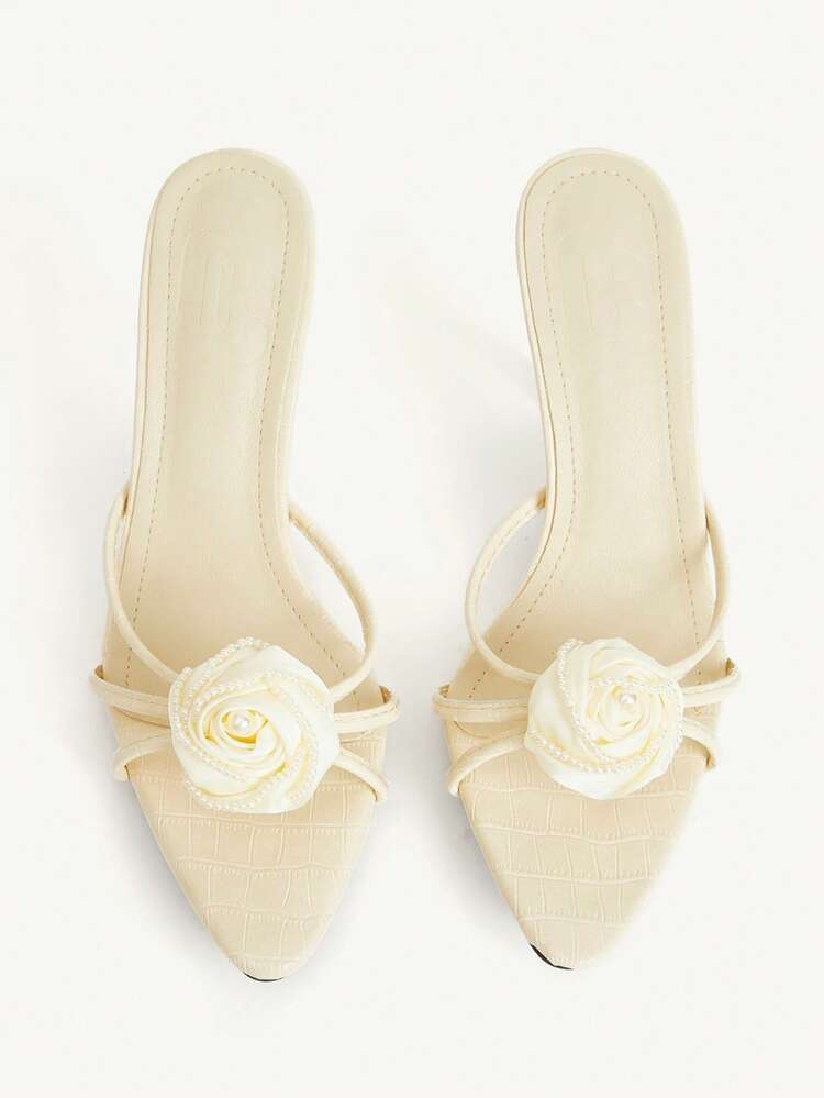 CUCCOO CHICEST Women's Pointed Toe Multi-Strap Backless Sandals, Professional Elegant Commuter Shoes Summer Shoes Wedding Shoes Bride Shoes