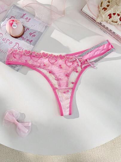PetitDoll Quần lót nữ hình trái tim thắt nơ, thoải mái.