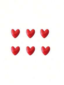 6Pcs 3D Heart Fridge Stickers, Cute Love Shape Home Kitchen Office Decor Accessories, Non-Magnetic Adhesive Decals, Gift For Friends - multicolor - View 9