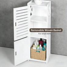 Kệ đựng đồ trong phòng tắm có cửa, kích thước rộng 24cm x cao 75cm, kệ bên hông bồn cầu, phụ kiện phòng tắm. - trắng - Xem 7