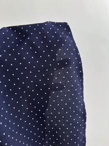 Elamini 女士藏蓝色舒适方领波点吊带背心，适合度假、海滩和日常穿着。 - 藏蓝色 - 查看 8