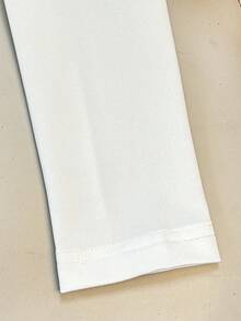 Franclia Women's Elegant Bodysuit White Draped Neckline Long Sleeves Glossy Fabric Suitable For Commuting Dates And Everyday Wear Women's White Bodysuit Beach Bodysuit Women's Holiday Bodysuit Women's Elegant Bodysuits - White - View 7