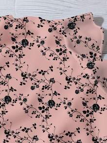 EMERY ROSE Plus Size Casual Floral Print Shirt, Suitable For Summer - Dusty Pink - View 5