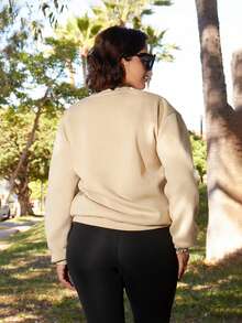 Lupita Cardoza Women's Casual Figure Print Loose Fit Crew Neck Long Sleeve Sweatshirt Fall Cloth For Women - Apricot - View 2