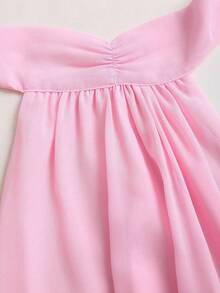 Sweetra Women's Elegant Light Pink Summer Cute Party Backless Halter Sequin Patchwork Chiffon Double-Layer Hem Dress,Fashionable Sweet Beach Graduation - Pink - View 4