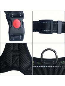Dog Harness Suitable For Small, Medium,And Large Dogs, With Reflective Pull-Handle Design, Breathable Design. - Red - View 5