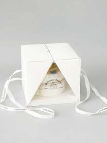 1 Cake Box With Handle, Available In 4/6/8 Inches, Handmade, Suitable For Packaging And Decoration At Weddings, Birthday Parties And Celebrations. - Clear - View 4