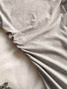 1pc Big Girls' Fresh & Sweet Long Dress, Youthful & Soft Vibe, Straight Casual Design, Non-Fuzzy Structure, Suitable For Spring/Summer Outings And Gatherings - Grey - View 6