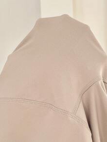 SHEIN 孕妇可调节腰带口袋休闲打底裤 - 卡其色 - 查看 7