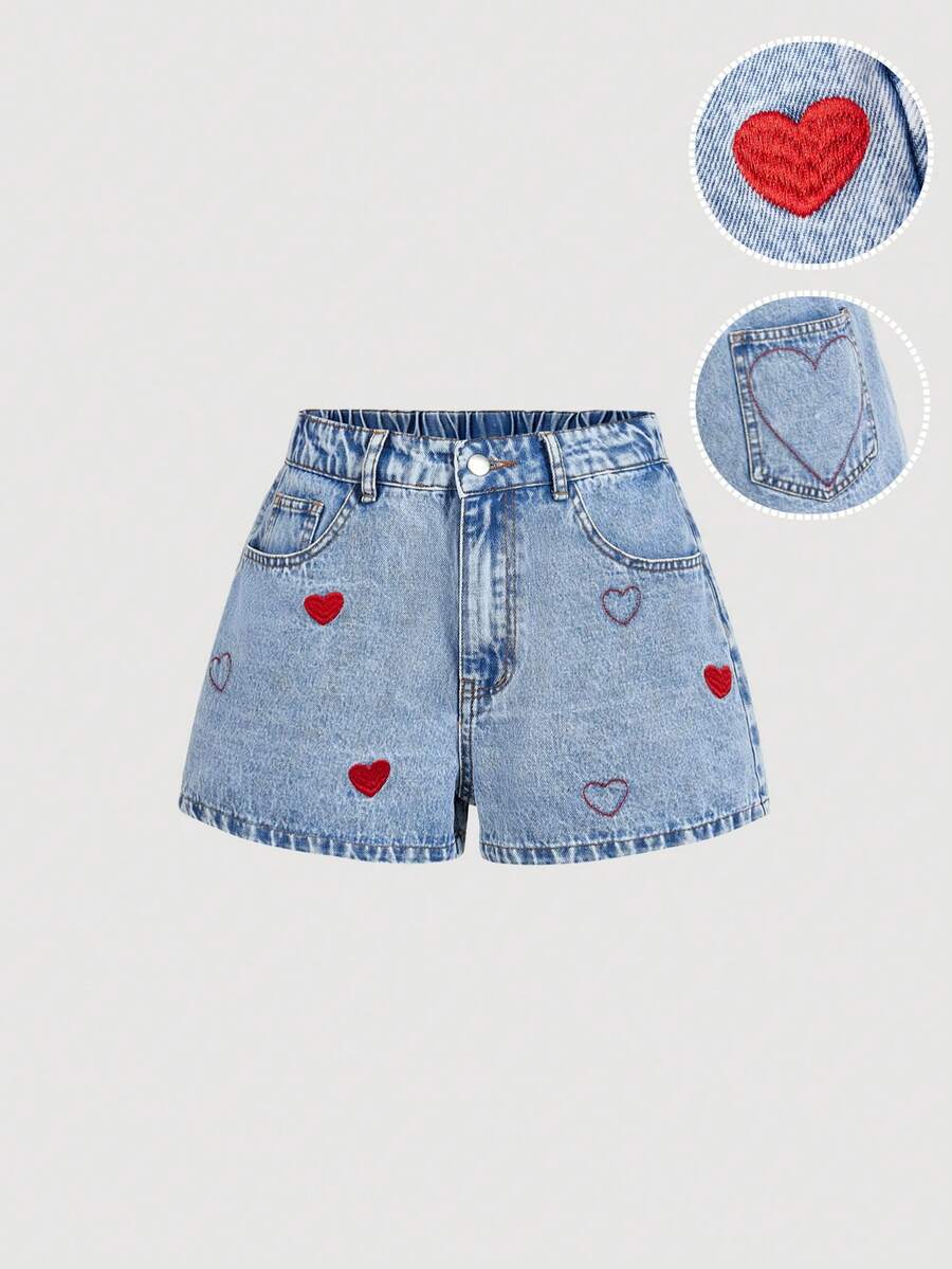 Sweetra 女士休闲牛仔短裤 - 藍色 - 查看 1