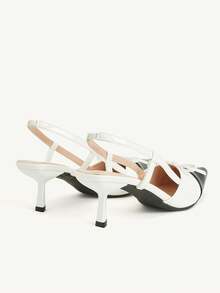CUCCOO CHICEST Elegante Damen Pumps mit Schleifendekor und Kontrastfarbe an der Spitze - Schwarz und Weiss - Übersicht 4