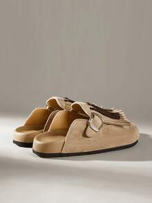 Solecia Women's Tassel Design Casual Versatile Flat Sandals - Apricot - View 4