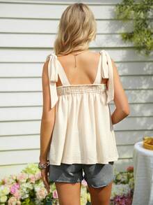 SHEIN 孕妇款女士刺绣休闲吊带背心 - 杏色 - 查看 2