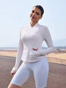 OutZeal Áo khoác nữ chống nắng màu hồng, kiểu dáng mùa hè, thường ngày, thoáng mát, chống tia UV, có khóa kéo. - Hồng - Xem 5