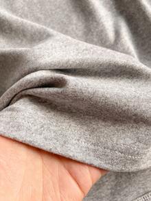 1pc Big Girls' Fresh & Sweet Long Dress, Youthful & Soft Vibe, Straight Casual Design, Non-Fuzzy Structure, Suitable For Spring/Summer Outings And Gatherings - Grey - View 5