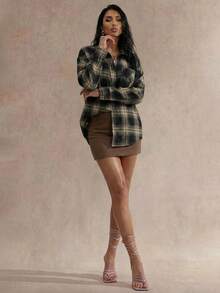 Glamine Casual Commute Versatile Plaid Jacket - Multicolor - View 1