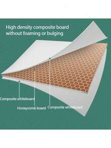 1pc Random Aluminum Alloy Frame Tabletop Whiteboard, Double-Sided Folding Magnetic Dry Erase Board, Office Supplies Back To School - White - View 4