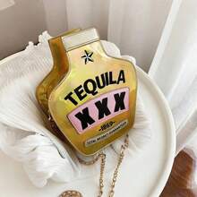 Joivida Laser Sequin Wine Bottle Shaped Shoulder Bag For Women Creative Reflective Personalized Embroidered Letter Crossbody Bag For Daily Commute Shopping Dating Party Photo Taking Fashion Handbag - multicolor - View 13