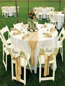 8, 12, 16 Lazos de silla de satén color oro rosa para bodas, fiestas, baby shower, cumpleaños y decoración. Accesorio imprescindible - Champán - Ver 8