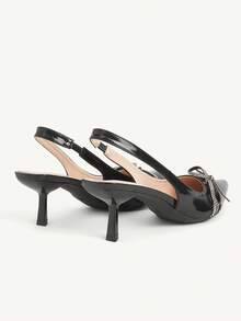 CUCCOO CHICEST 女士时尚水钻花朵尖头细高跟单鞋 - 黑色 - 查看 4