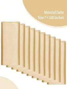 8, 12, 16 Lazos de silla de satén color oro rosa para bodas, fiestas, baby shower, cumpleaños y decoración. Accesorio imprescindible - Champán - Ver 3