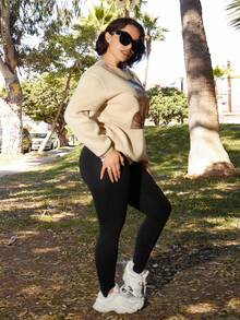 Lupita Cardoza Women's Casual Figure Print Loose Fit Crew Neck Long Sleeve Sweatshirt Fall Cloth For Women - Apricot - View 6