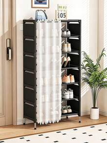 Adjustable 4/6/8 Tier Metal Shoe Rack - Tool-Free Assembly, Space Saving, Suitable For Entryway, Dorm And Closet | Sturdy Multi-Layer Sneaker Storage Rack, Unisex | Slim Modern Design, White/Black - Holds 12-24 Pairs Of Shoes | Non-Slip & Rust-Proof - Perfect For Apartments And Small Spaces! - Multicolor - View 13