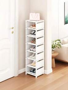 Adjustable 4/6/8 Tier Metal Shoe Rack - Tool-Free Assembly, Space Saving, Suitable For Entryway, Dorm And Closet | Sturdy Multi-Layer Sneaker Storage Rack, Unisex | Slim Modern Design, White/Black - Holds 12-24 Pairs Of Shoes | Non-Slip & Rust-Proof - Perfect For Apartments And Small Spaces! - Multicolor - View 4