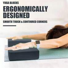 2 khối tập yoga, khối yoga mềm chống trơn trượt dùng cho yoga, pilates, thiền. - màu đen - Xem 3