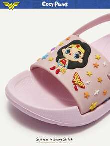 Cozy Pixies 1 Đôi dép lê cho bé kiểu công chúa xinh xắn, đa năng, thích hợp đi biển mùa hè. - Hồng - Xem 5