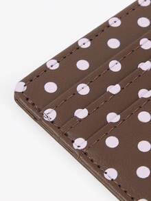 Viva Strut 1pc Coffee Powder Polka Dot Multi-Card Card Holder, Retro Polka Dot Light And Thin Card Bag, Small And Large Capacity! Polka Dot Multi-Card Card Bag - Coffee - View 6