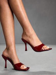 CUCCOO SZL 女士高跟凉鞋很性感 - 酒紅色2 - 查看 2