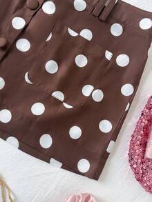 Soleia 女士棕色波点亚麻修身迷你裙，复古优雅，适合假日、休闲、度假、约会、下午茶、音乐节、波西米亚风等场合。 - 彩色 - 查看 3