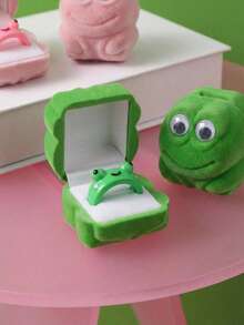 Joivida 2Pcs Lonely Frog Ring Box Jewelry Box Ornament Box Earrings Creative Cute Cartoon Gift Box Packaging Jewelry - Multicolor - View 2