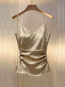 Franclia New Arrival Sleeveless Tank Top For Women, Slimming Design, Spring/Summer - Champagne - View 1