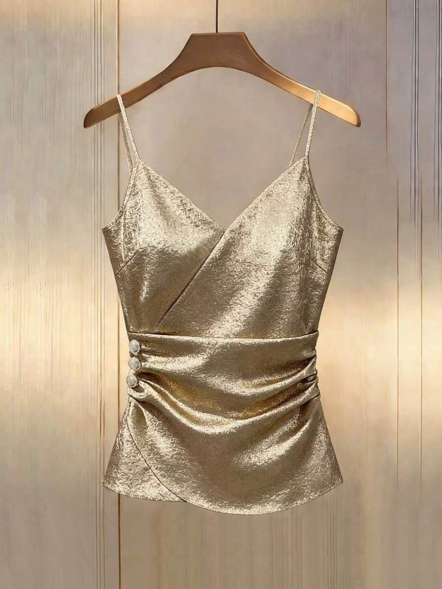 Franclia New Arrival Sleeveless Tank Top For Women, Slimming Design, Spring/Summer - Champagne - View 1